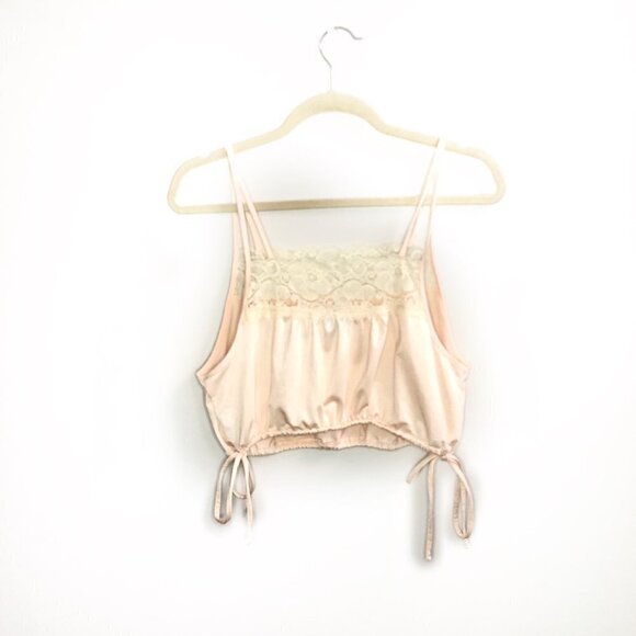 Satin Side-Tie Cropped Cami | Urban Outfitters - Picture 6 of 8